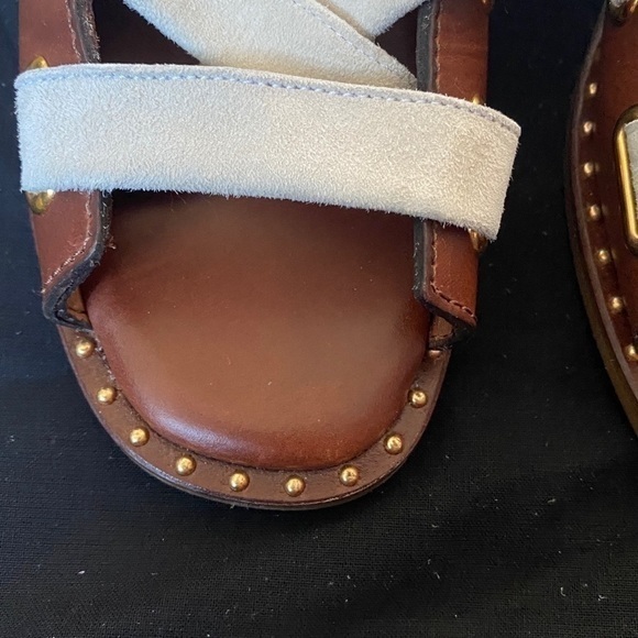 Maje Marron Velvet Lace Up Sandals In Brown Size EU 37 - Picture 5 of 14